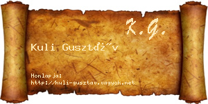 Kuli Gusztáv névjegykártya