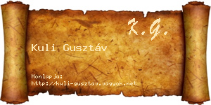 Kuli Gusztáv névjegykártya