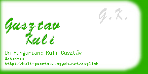 gusztav kuli business card
